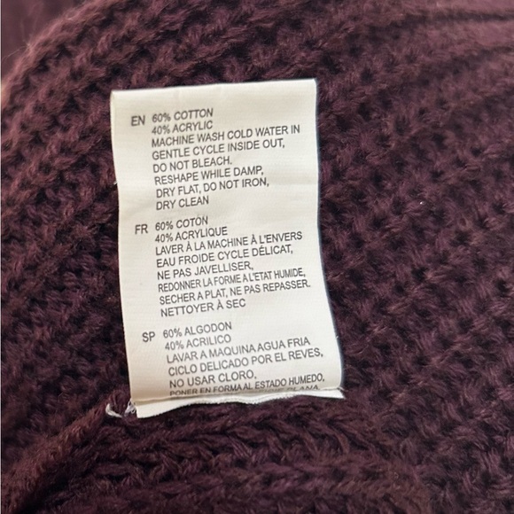 Cloth by RD cold shoulder scoop neck sweater, deep plum. Size XS - Picture 8 of 8